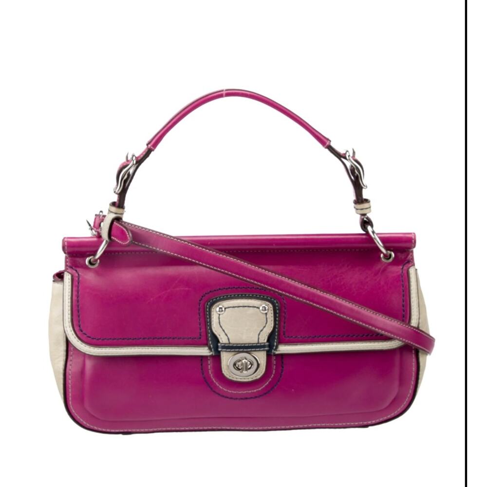 Vintage Coach City Willis Color block Purple and Grey Top Handle Crossbody bag